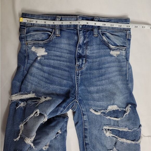 AMERICAN EAGLE jeans distressed destroyed super hi-rise stretch jegging 4 - Picture 8 of 10